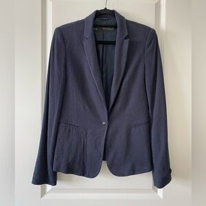 Zara Basic Sz M Blazer Navy w/polkadots